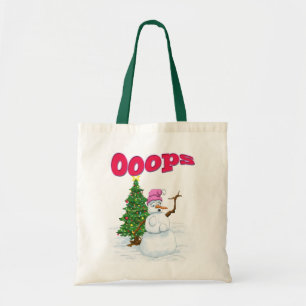 Snow lady with christmas tree OOps Tote Bag