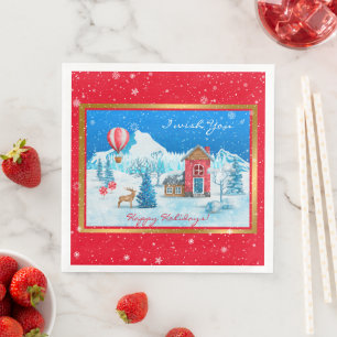 Snow Landscape Customise Napkin