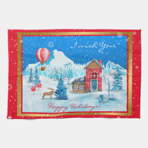 Snow Landscape Customise Tea Towel