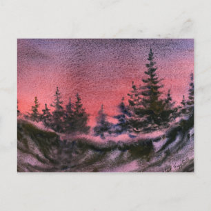 Snow Landscape Print Postcard
