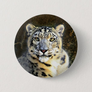 Snow Leopard 6 Cm Round Badge