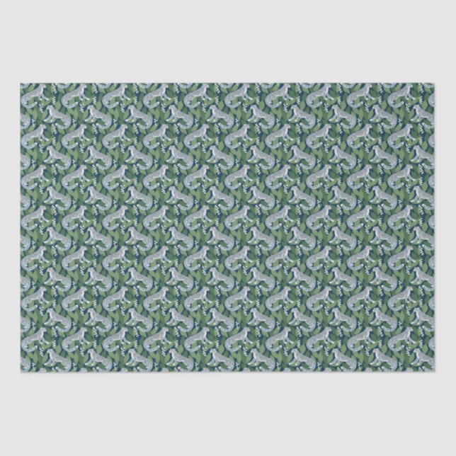 Snow Leopard and Lily of the Valley Tissue Paper (Front)