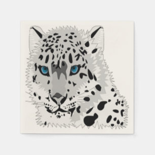SNOW LEOPARD ANIMAL NAPKIN