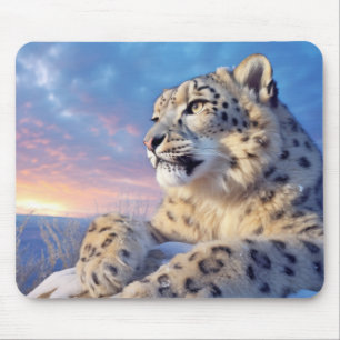 Snow Leopard Animal Nature Majestic Wild Mouse Pad