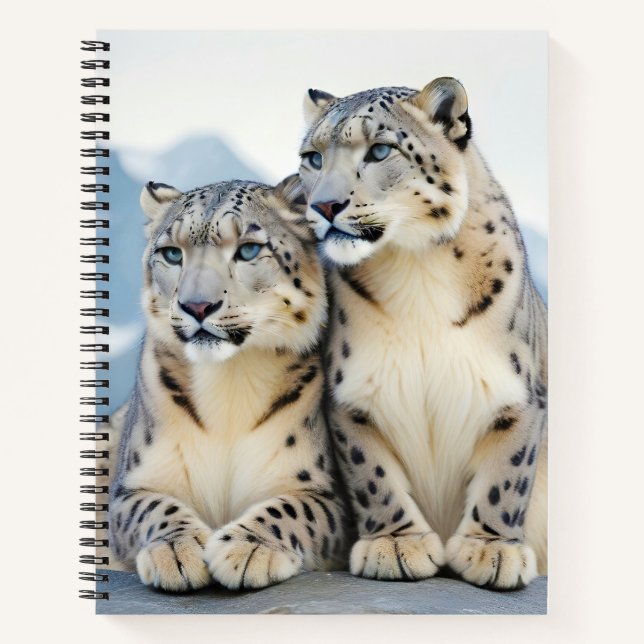 Snow Leopard Animal Nature Wildlife Affection Love Notebook (Front)