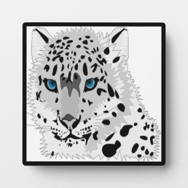 SNOW LEOPARD ANIMAL PLAQUE (Front)