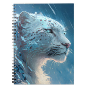 Snow Leopard Animal Portrait Painting Wildlife Art Notebook