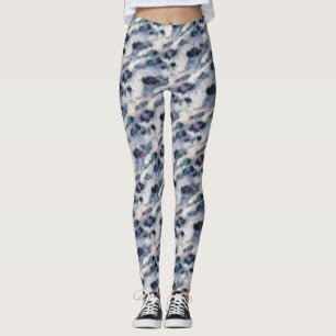 Snow Leopard Animal Print Skin Pattern Leggings