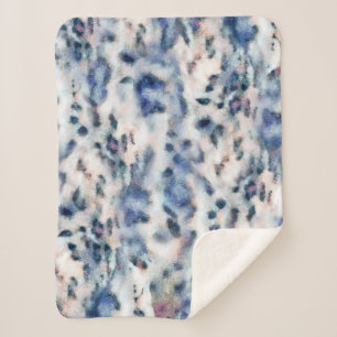 Snow Leopard Animal Print Skin Pattern Sherpa Blanket