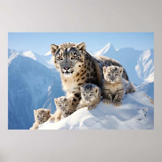 Snow Leopard Animal Wild Beauty Freedom Wilderness Poster (Front)