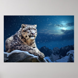 Snow Leopard Animal Wildlife Wilderness Wall Art