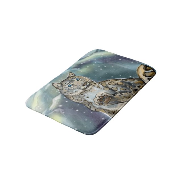 Snow Leopard  Bath Mat (Angled)