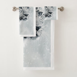 Snow Leopard Bathroom Towel Set