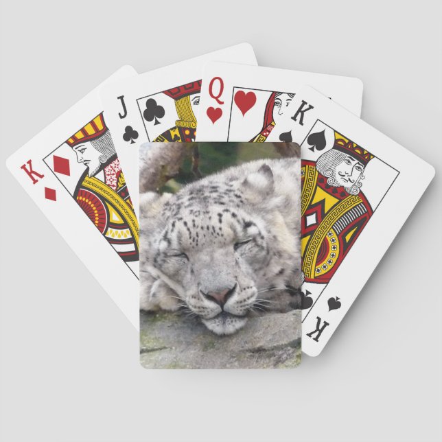 Snow Leopard - beautiful! Playing Cards (Back)