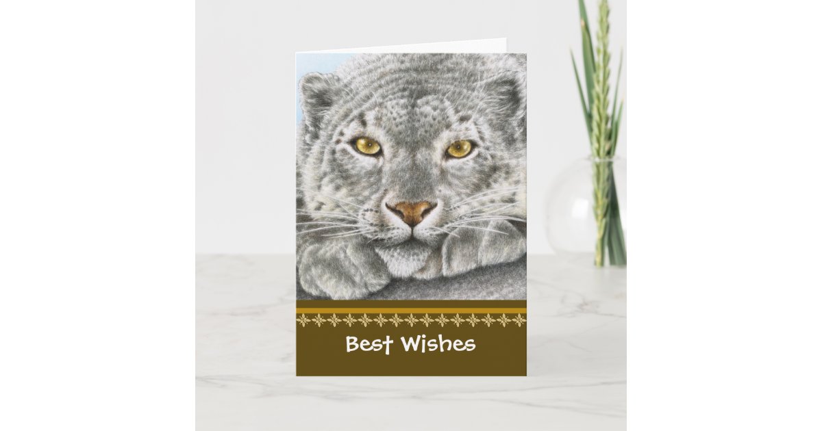 Snow Leopard Birthday Card | Zazzle