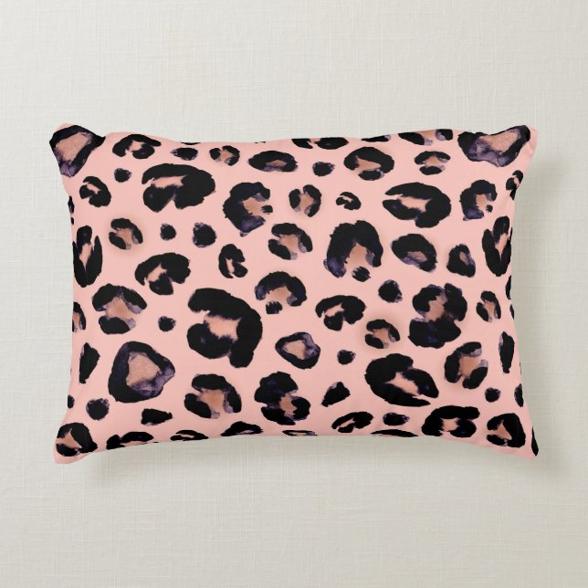 Snow Leopard black grey beige seamless background. Decorative Cushion (Front)