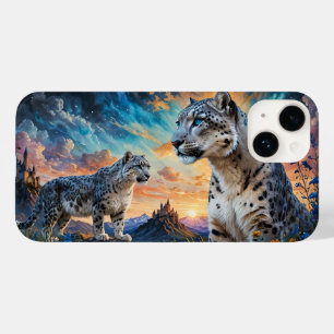 Snow Leopard Castle Sunrise reflection Case-Mate iPhone 14 Case