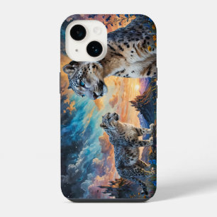 Snow Leopard Castle Sunrise reflection iPhone 14 Case