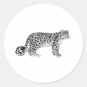 Snow Leopard Classic Round Sticker