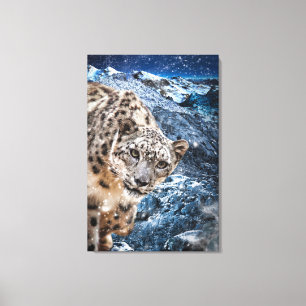 SNOW LEOPARD CLOUD WALKER CANVAS PRINT
