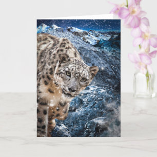 SNOW LEOPARD CLOUD WALKER CARD
