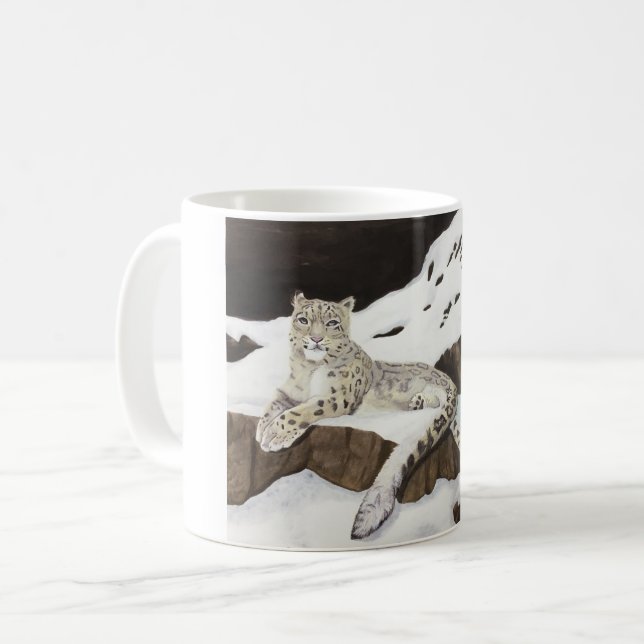 Snow Leopard Coffee Mug (Front Left)