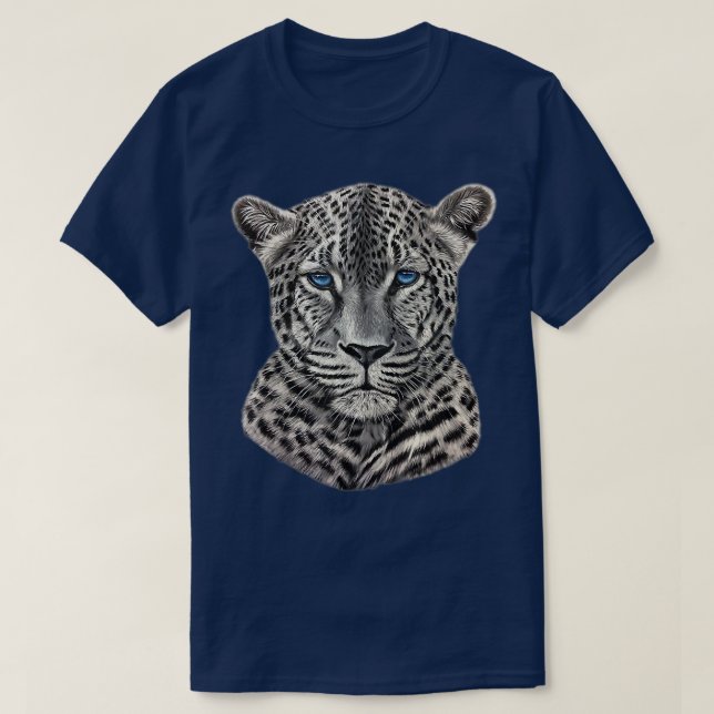 Snow Leopard Cool Animal  T-Shirt (Design Front)
