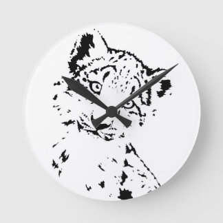 Snow Leopard Cub Infant T-Shirt Round Clock