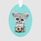 Snow leopard Cub With Football Soccer Ball
