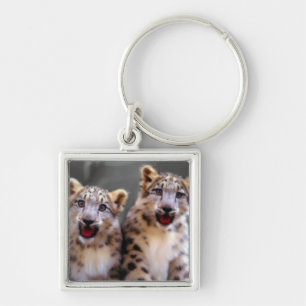 Snow Leopard Cubs Key Ring