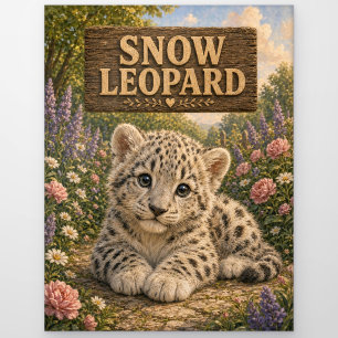 Snow Leopard Cute Baby Storybook Nursery Animal Postcard