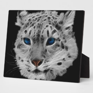 Snow Leopard Fractal Plaque