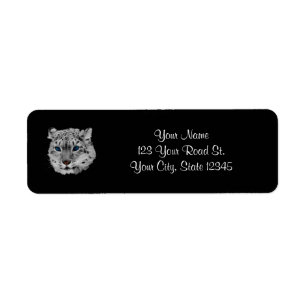 Snow Leopard Fractal Return Address Label