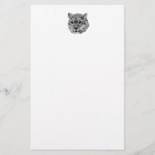 Snow Leopard Fractal Stationery
