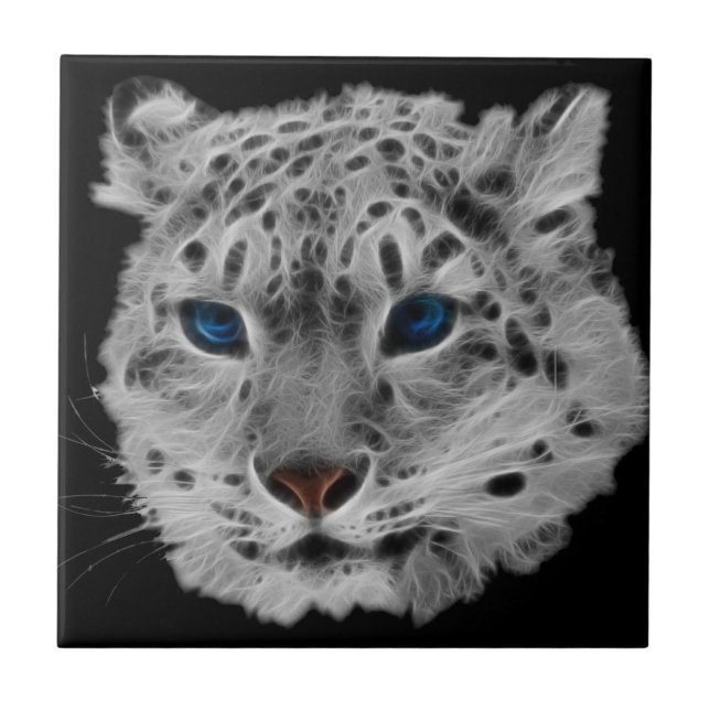 Snow Leopard Fractal Tile (Front)