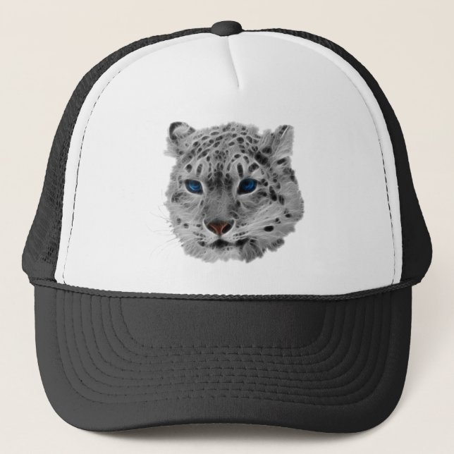 Snow Leopard Fractal Trucker Hat (Front)