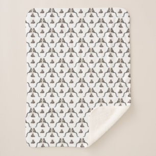 Snow Leopard Frenzy Sherpa Blanket