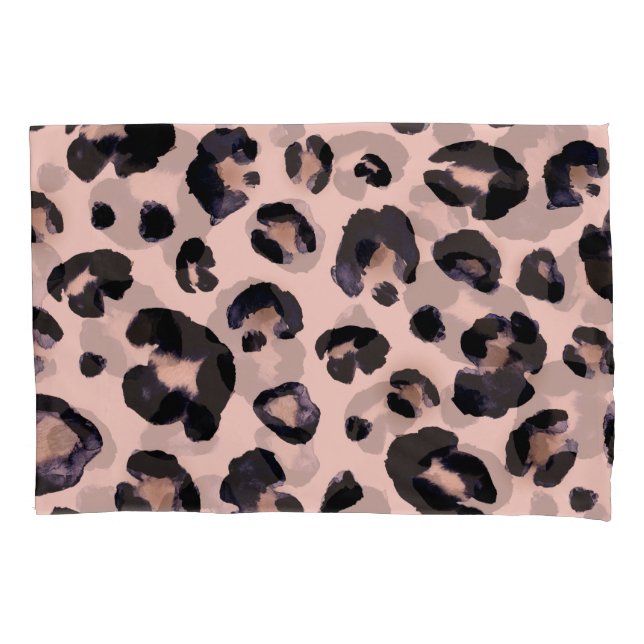 Snow Leopard, Hand Drawn Texture. Pillowcase (Front)