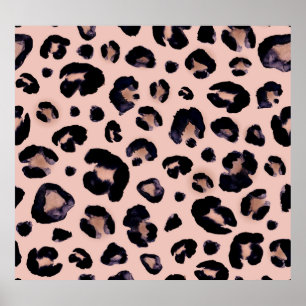 Snow Leopard, Hand Drawn Texture. Poster