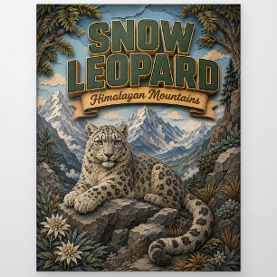 Snow Leopard Himalayan Mountains POPCUT Postcard