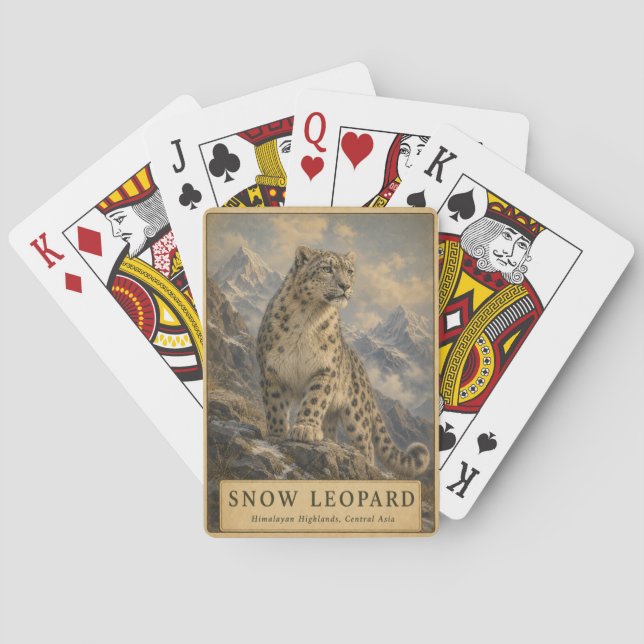 Snow Leopard Himalayan VINTAGE Playing Cards (Back)