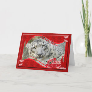 Snow Leopard Holiday Greeting Cards & Note Cards