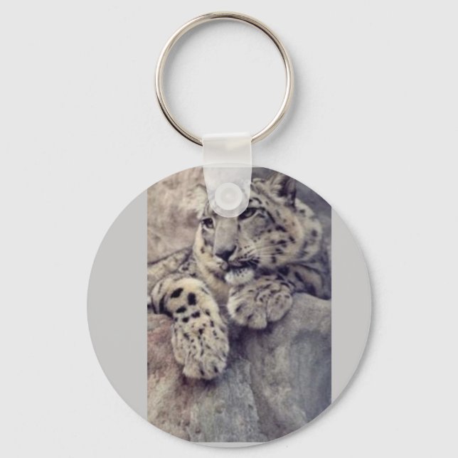 Snow Leopard Key Ring (Front)