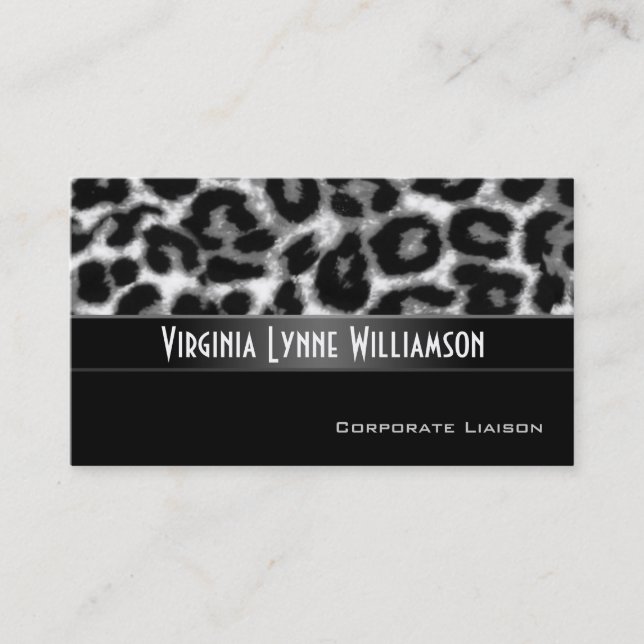 Snow Leopard Modern Professional Business Card (Front)
