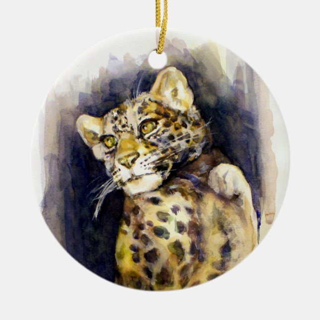 Snow Leopard Ornament (Front)