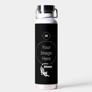 Snow Leopard Paisley Bengal Cat Yoga Stretching Water Bottle