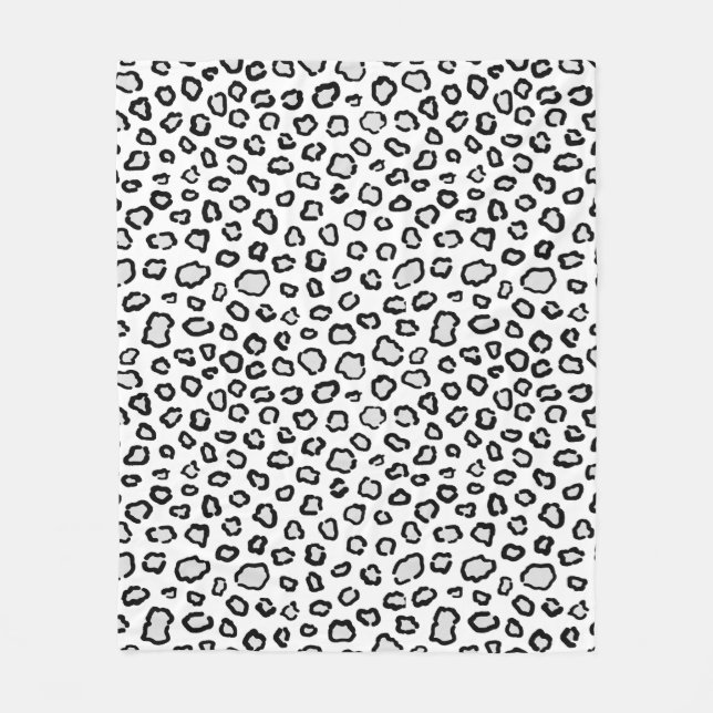 Snow Leopard Pattern Fleece Blanket (Front)