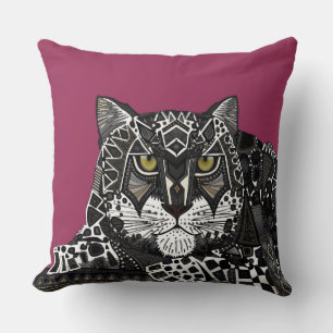 snow leopard pink cushion