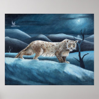 snow leopard poster