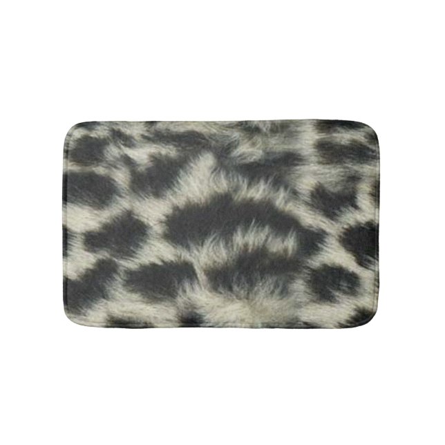 Snow Leopard Print Bath Mat (Front)